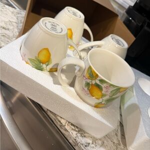 Princess House Lemon Design Mug Set